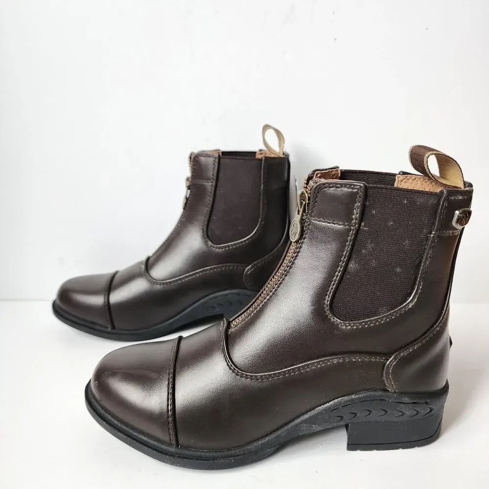 Ovation Quantum Zip Paddock Boots Childs Size 3 Equestrian Brown New With Tags